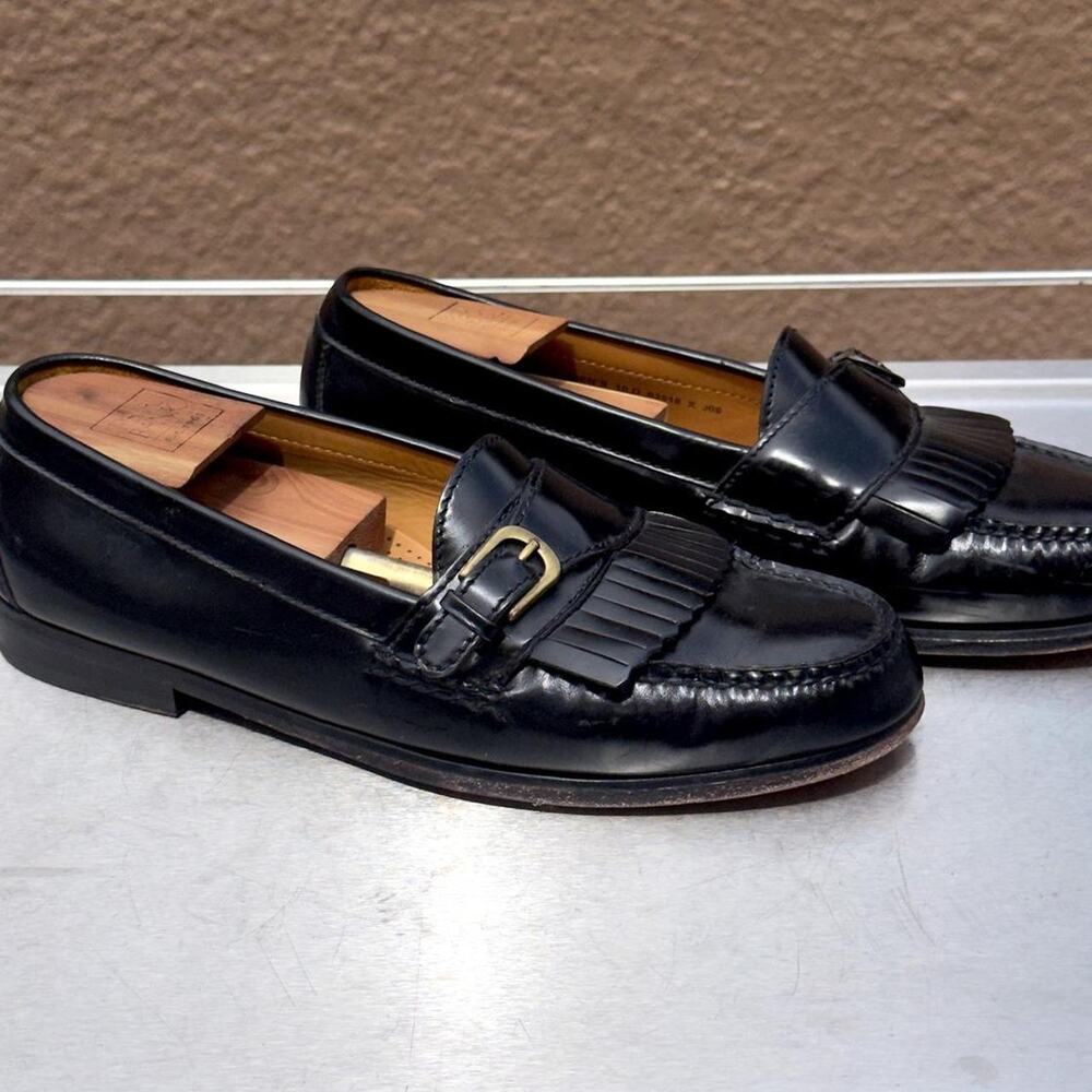 Cole Haan Black Leather Loafers with Buckle - Size 10D